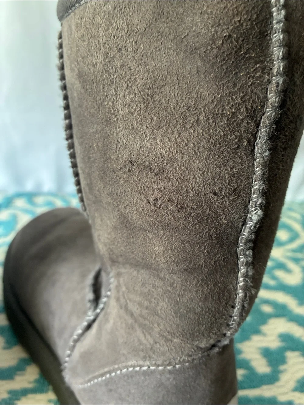 UGG Women's Classic Short shearling Winter Midcalf Boots - Charcoal Gray Sz 7